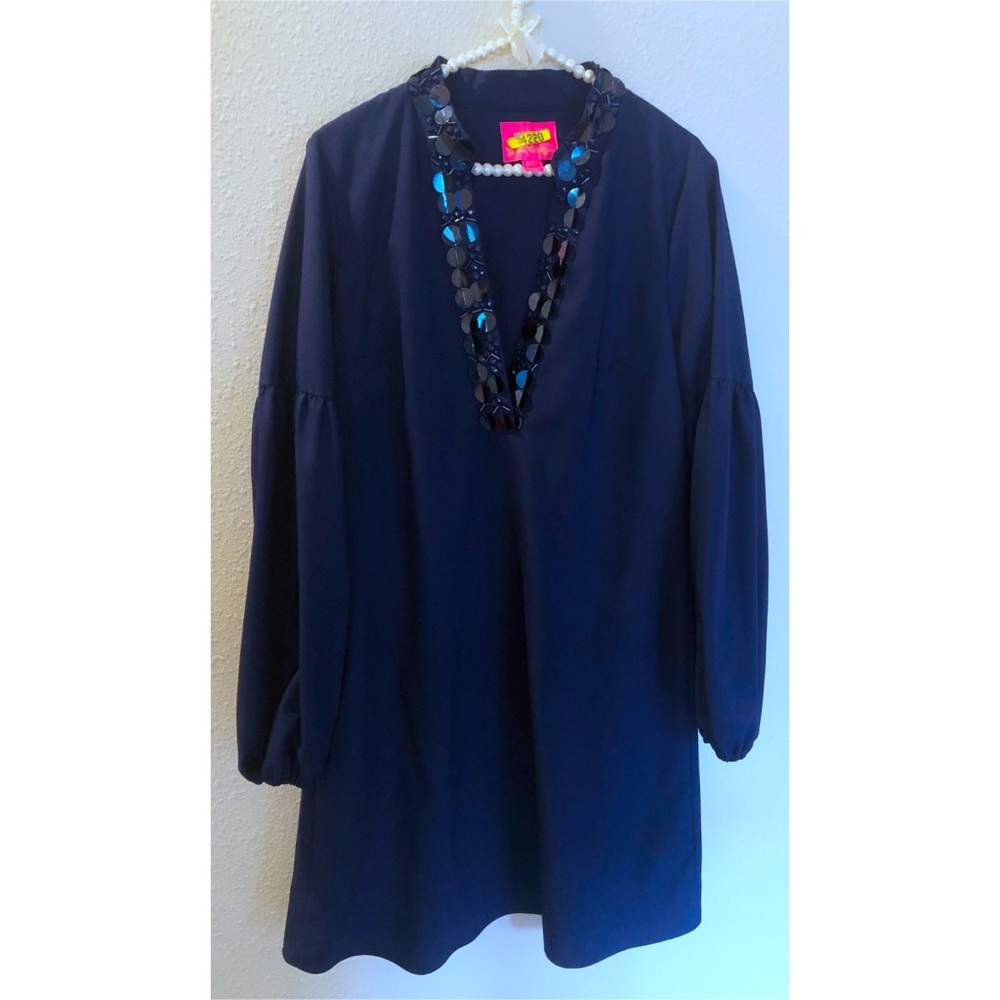 EUC Lilly Pulitzer Size 8 Navy Long Sleeve Dress